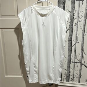 Jordan Dri Fit White Sleeveless Athletic Shirt
